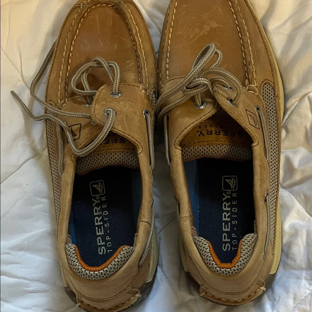 Sperry Men’s Brown Leather Moccasin-Style Boat Shoes